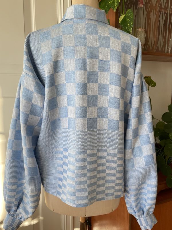 X SOLGT Festdraktskjorte Amanda blå ruter