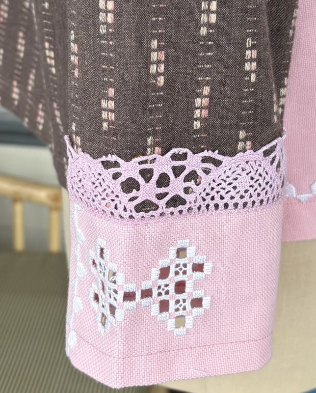 X SOLGT Skjortejakke rosa og brun